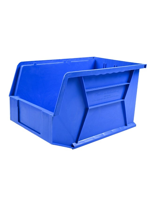 صناعات بلاستيكا ذ.م.م. Wall-Mount Storage Bin - Stackable Storage Box for Garage & Workshop Heavy Duty Plastic Parts Organizer, Stackable Utility Storage Box (Blue, 35x21x20cm) - Image 1